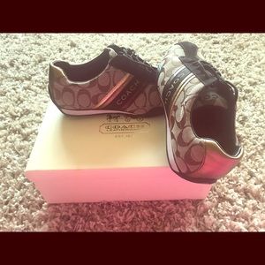 Brown and Tan Coach Shoes Size 7.